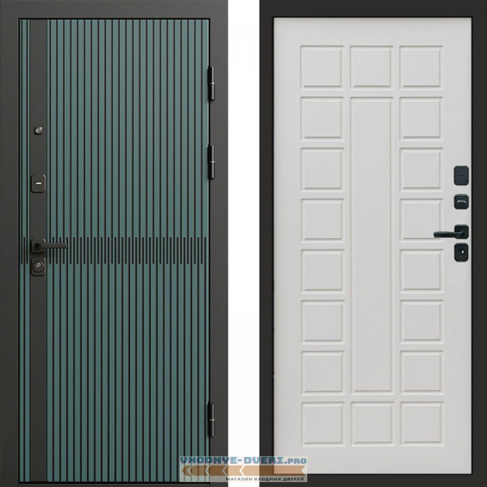 Входная дверь ГРАУНД Velutto Verde Бетон Престиж белый матовый